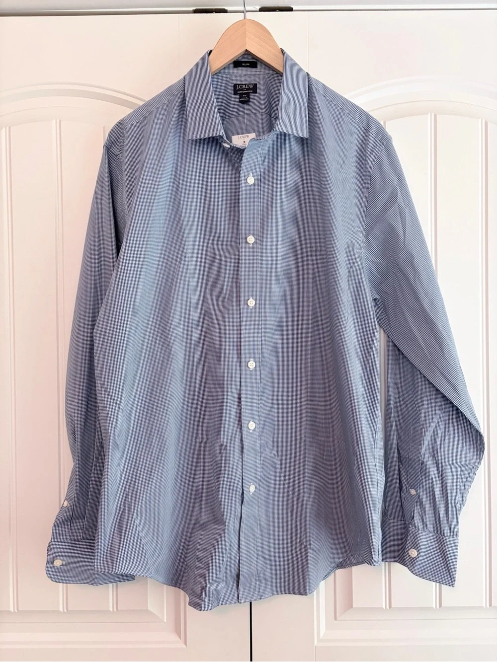 J.Crew Performance Slim Fit Dress Shirt Blue Men’s XL NWT Long Sleeve Button Up